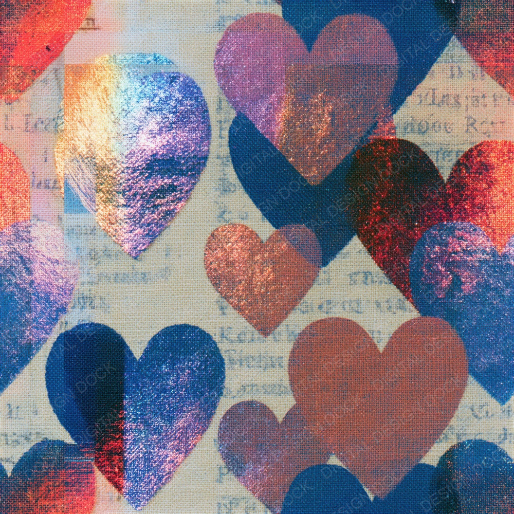 Vaporwave Hearts Dusty Rose Cornflower Seamless Digital Paper Pack (DDD016681)
