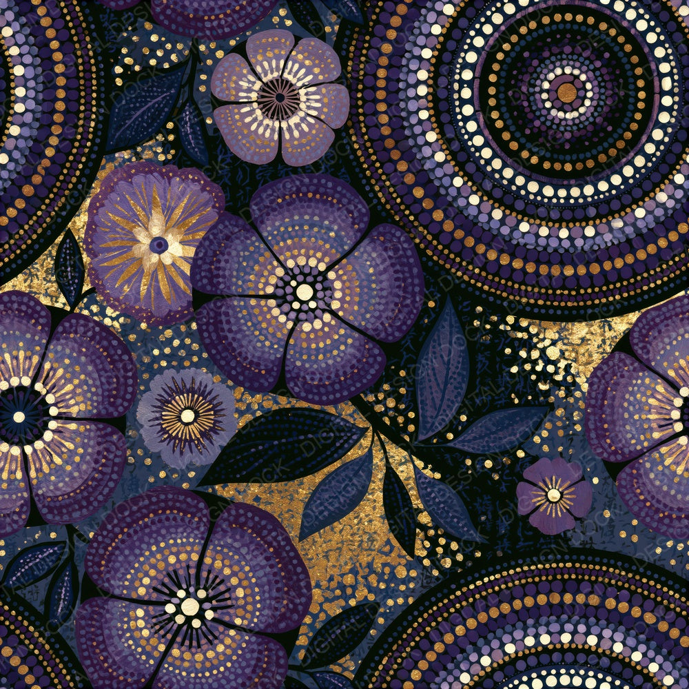 Aboriginal Mexico Aubergine Pearl Seamless Digital Paper Pack (DDD016685)