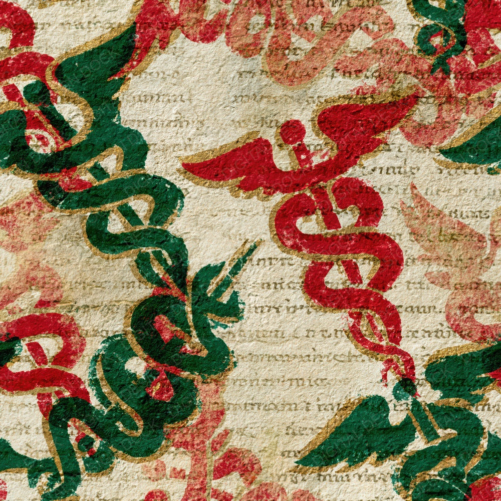 Fresco Caducei Emerald Ruby Ivory Digital Paper Pack (DDD016692)