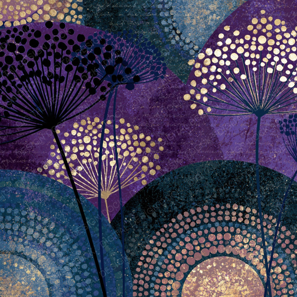 Aboriginal Wildflowers Purple Charcoal Digital Paper Pack (DDD016705)
