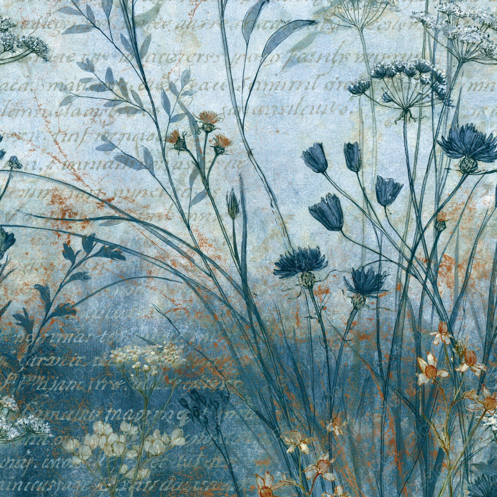 Another Arthur Rackham Wildflowers Bone Frost digital paper shown full size