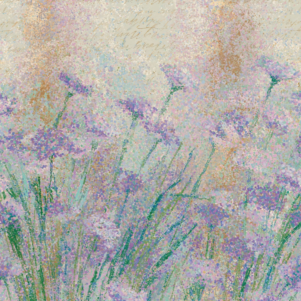 Another Pointillism Wildflowers Lilac Mint digital paper shown full size