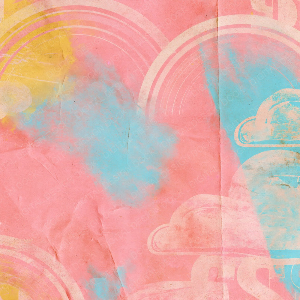 Rainbow Pastel Pink Sky Digital Paper Pack (DDD016852)