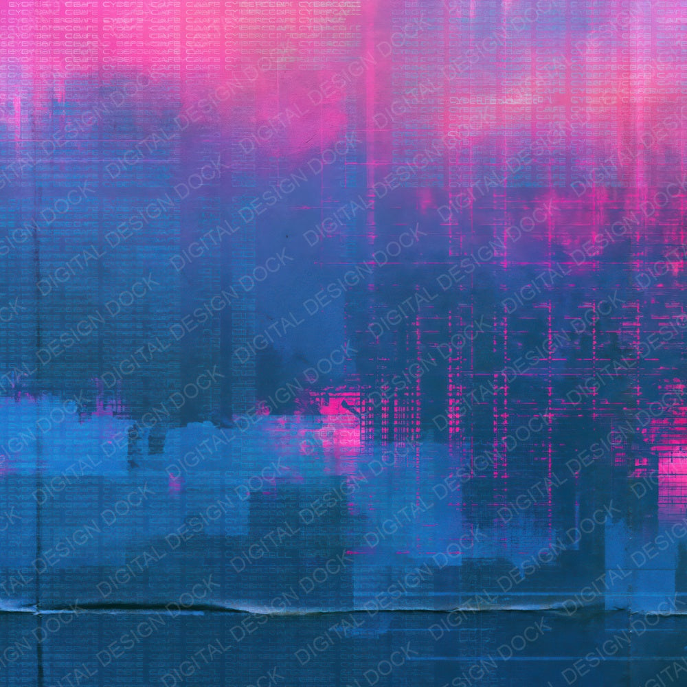 Sci Fi Cyberpunk Violet Cyan Digital Paper Pack (DDD016858)