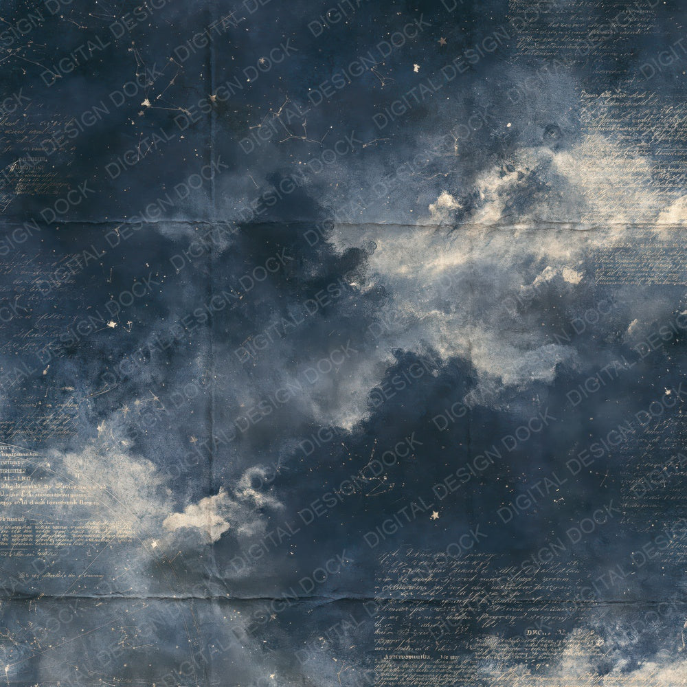 Sky Night Indigo Silver Digital Paper Pack (DDD016879)