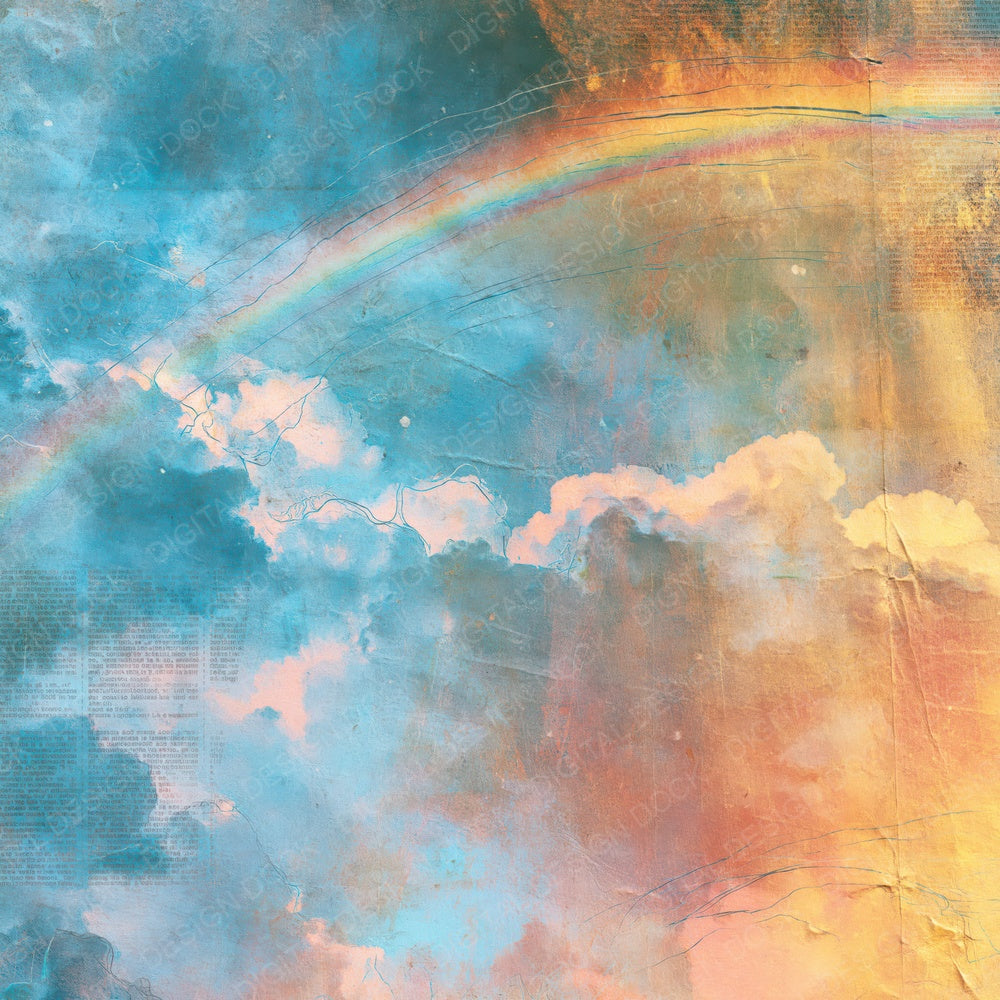 Sky Rainbow Blue Honey Digital Paper Pack (DDD016880)