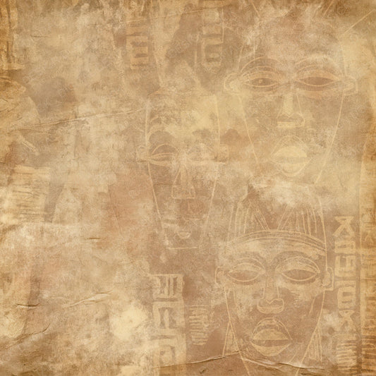 Single Baoule Mask Ivory Coast Ancestral Brown Ochre Cream digital paper shown full size