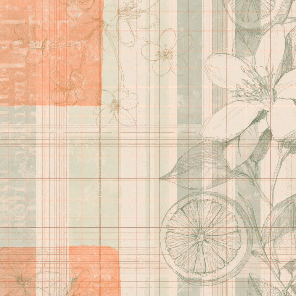 Pattern Studio Citrus Ivory Tangerine Mint Digital Paper Pack (DDD017339)