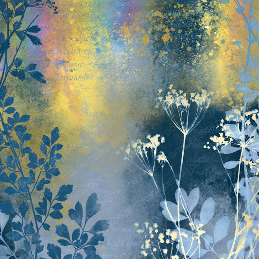 Cyanotype Rainbow Slate Yellow Abstract Digital Paper Pack (DDD017430)