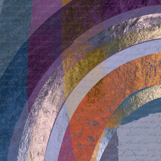 Maximalist Rainbow Periwinkle Plum Abstract Digital Paper Pack (DDD017436)