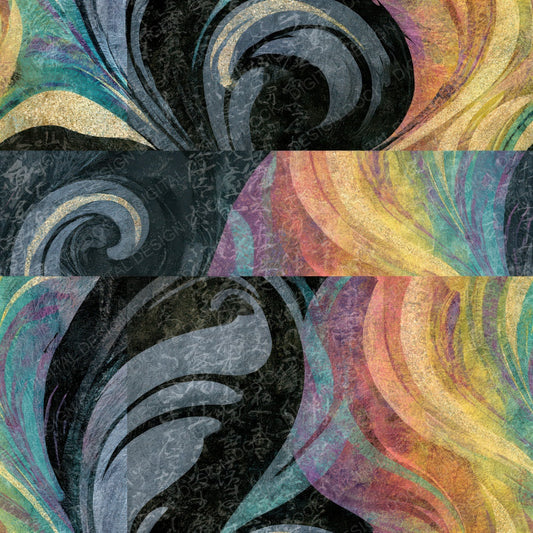 Baroque Rainbow Bone Abstract Seamless Digital Paper Pack (DDD017469)