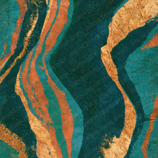Vintage Rainbow Jade Copper Abstract Digital Paper Pack (DDD017503)