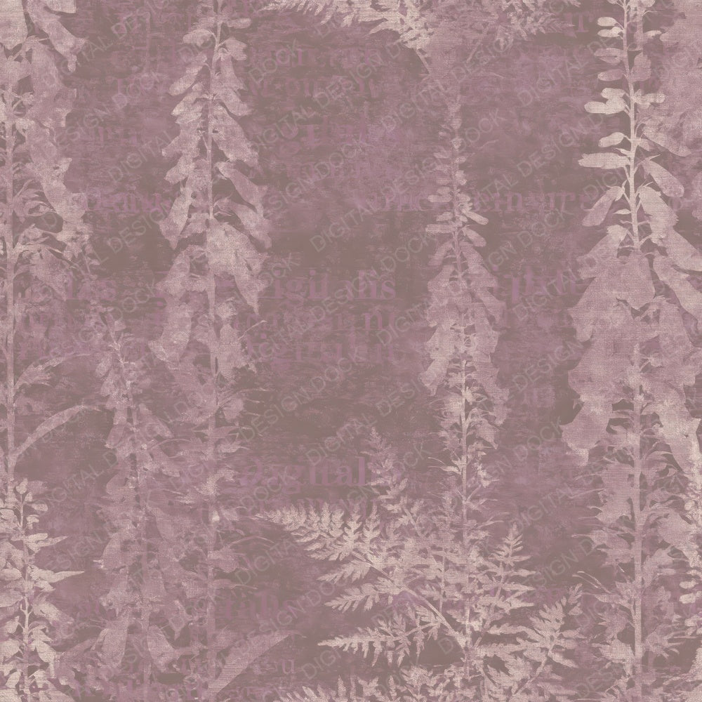 Foxglove Flower Woodland Shade Dusty Magenta Bone Digital Paper Pack (DDD017751)