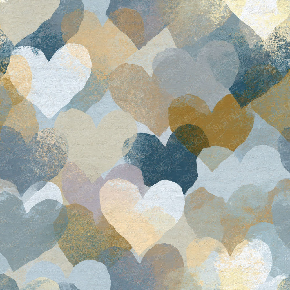 Another Woodblock Hearts Stone Bone Abstract digital paper shown full size