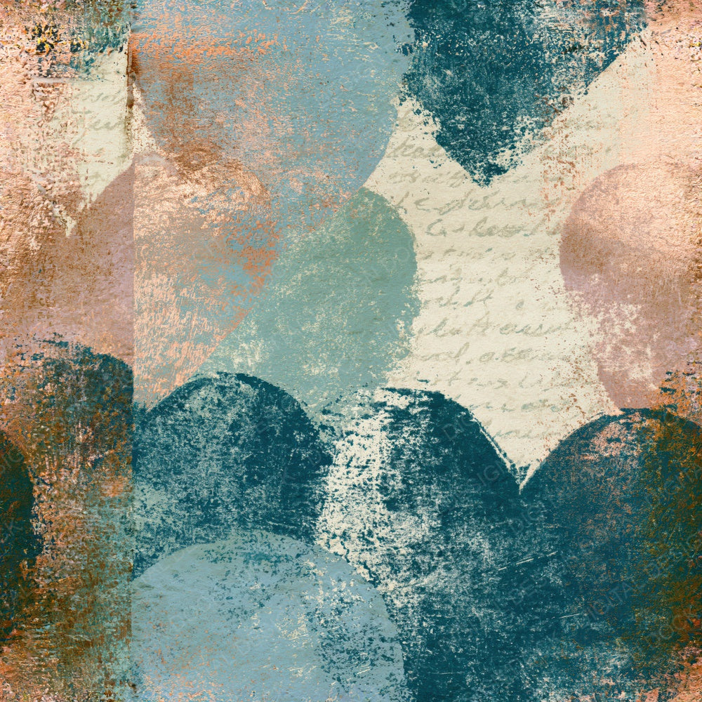 Another Monoprint Heart Outlines Sea Green Cream Seamless digital paper shown full size