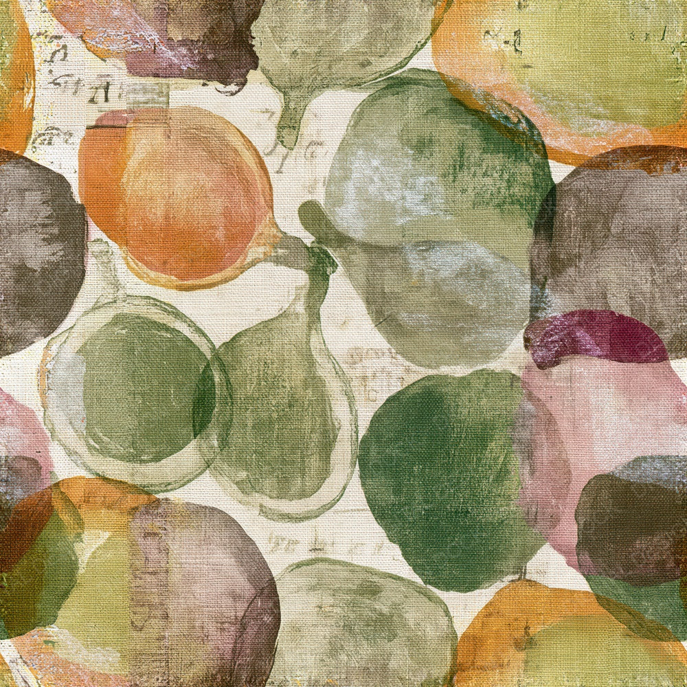 Another Monoprint Fruit Outlines Fern Soil Seamless digital paper shown full size