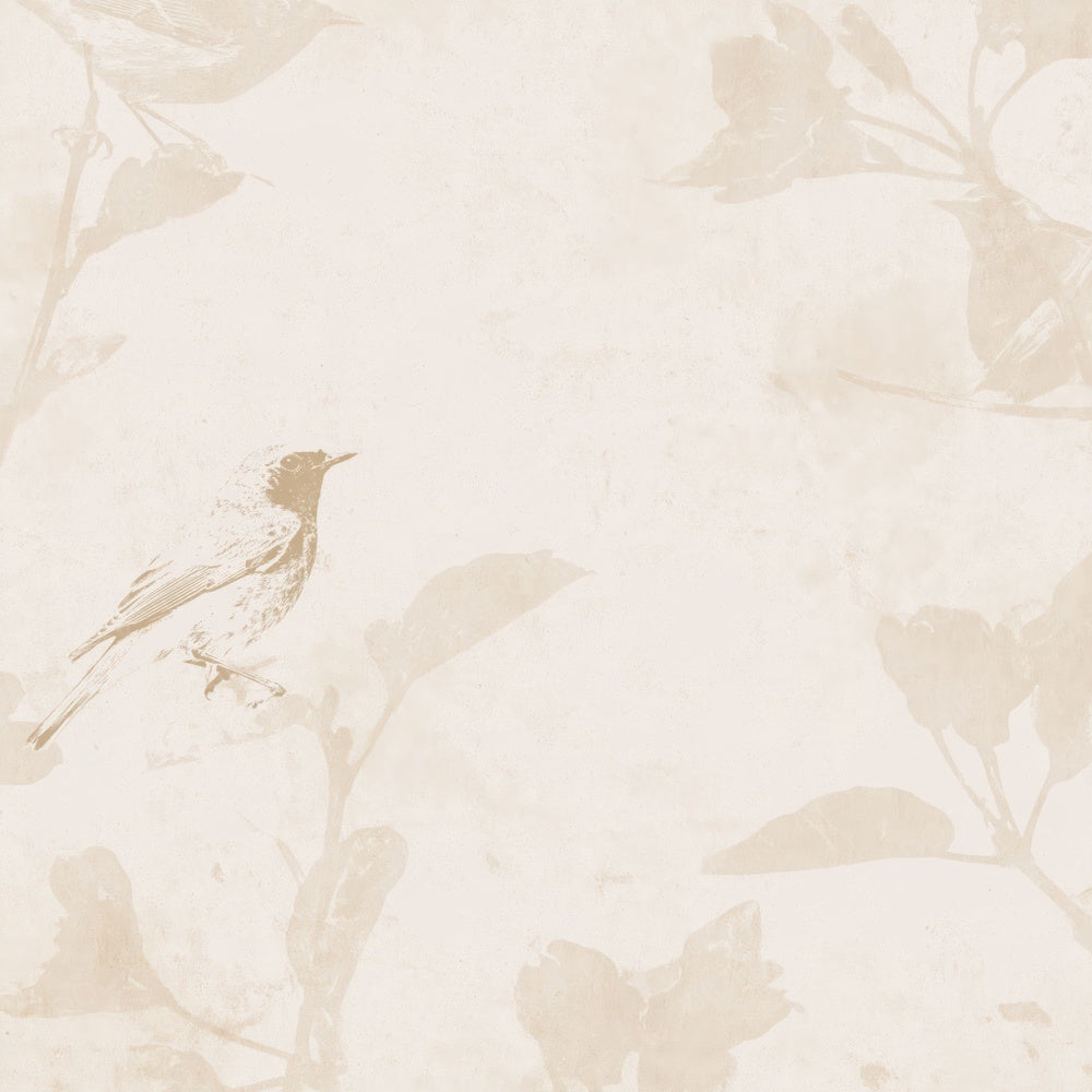 Another Redstart Bird Oak Wood Cream Fiery Russet Bone digital paper shown full size