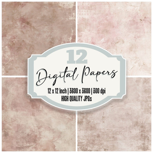 Cesky Krumlov Bohemia Bohemian Stone Burgher Rose Bone digital paper pack cover showing four of the 12 papers