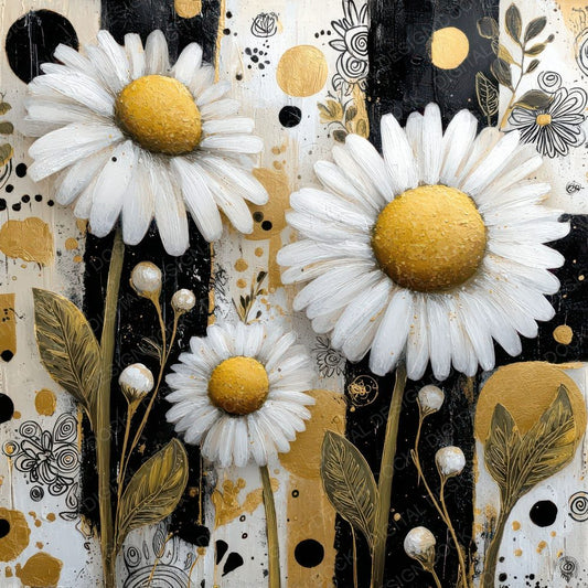 Abstract Daisy Collage Background Digital Paper Pack (DDD007808)