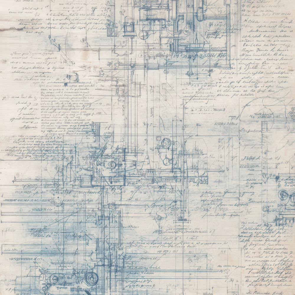 Antique Blueprint Drawing Background Digital Paper Pack (DDD008868)