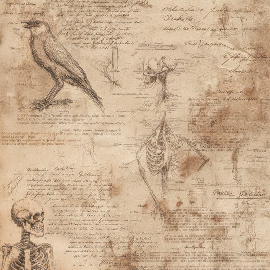 Antique Medical Diagram Background Digital Paper Pack (DDD008869)