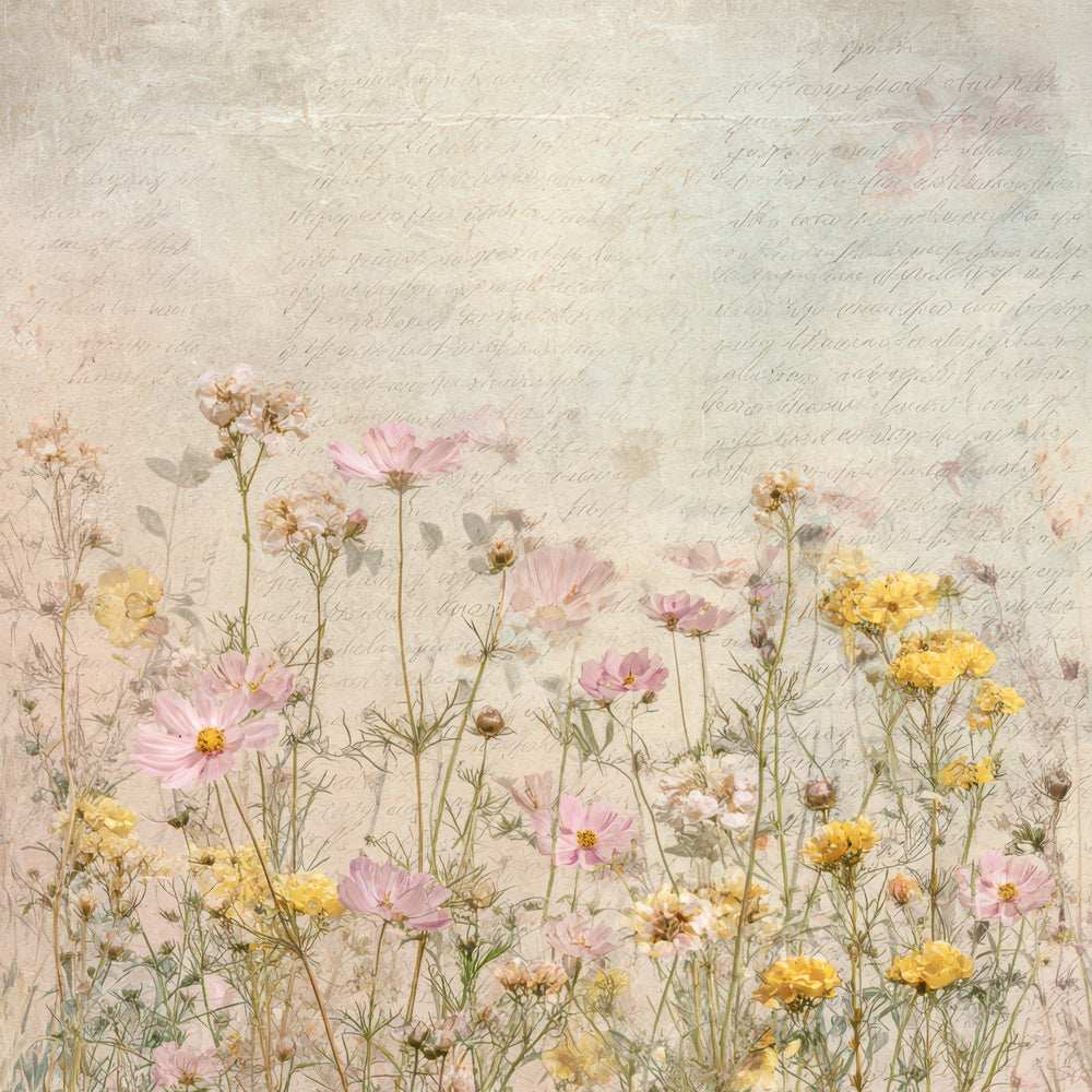 Antique Wildflower Meadow Background Digital Paper Pack (DDD008832)