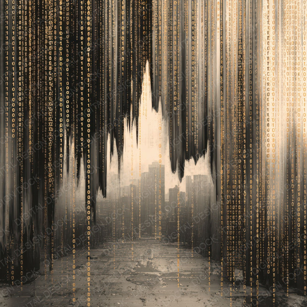 Binary Code Wall Digital Paper Pack (DDD007929)