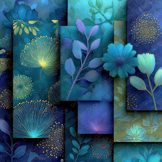 Bioluminescent Nature Layers Digital Paper Pack (DDD007949)