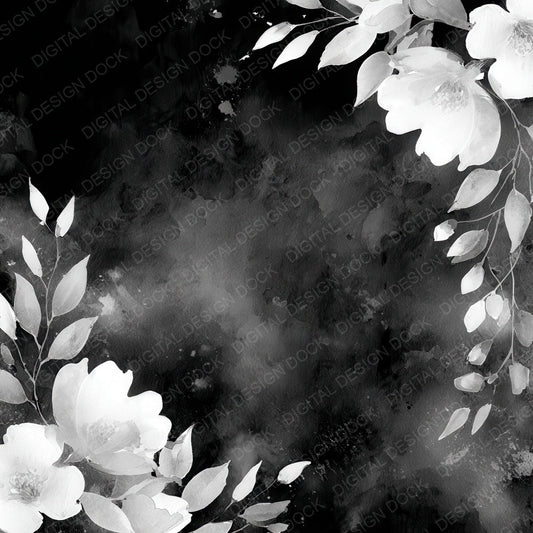 Black White Ink Wash Digital Paper Pack (DDD008722)
