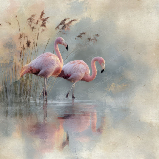 Blush Flamingo Marsh Digital Paper Pack (DDD007620)