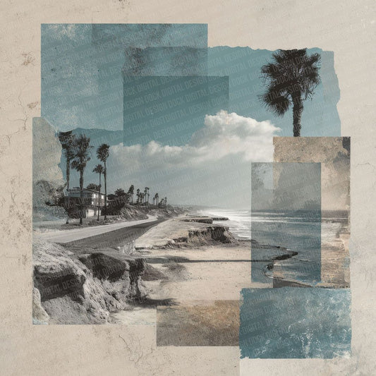 California Coast Collage Digital Paper Pack (DDD000771)