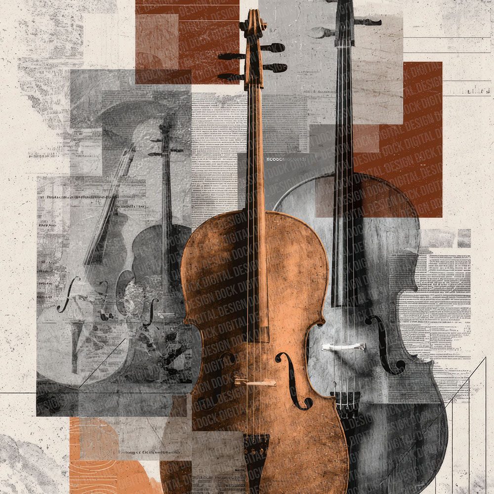 Cello Bass Moodboard Digital Paper Pack (DDD000831)