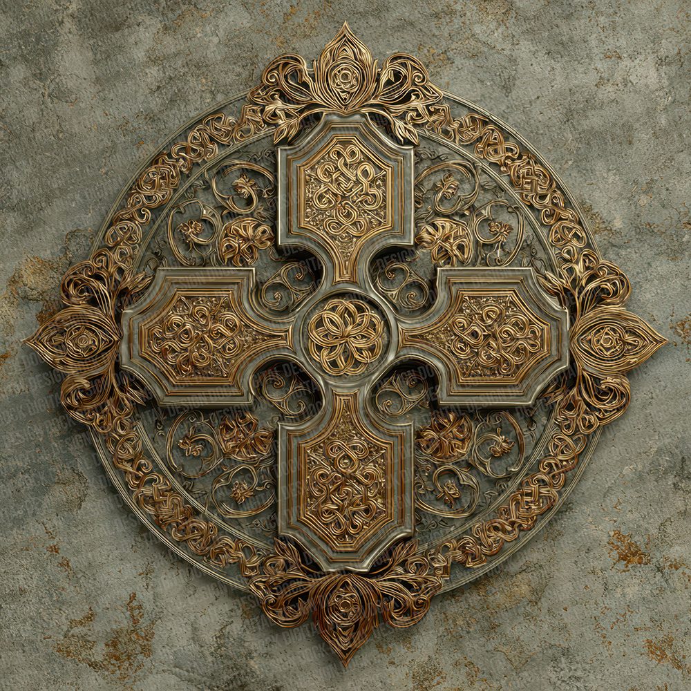 Celtic Cross Gold Digital Paper Pack (DDD000833)