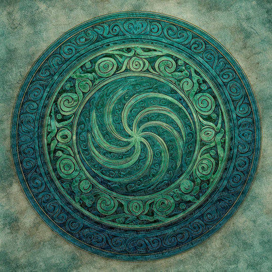 Celtic Spiral Mandala Green Digital Paper Pack (DDD000841)
