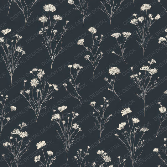 Charcoal Ivory Meadow Digital Paper Pack (DDD008008)