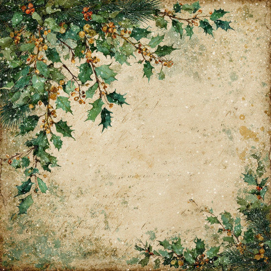 Christmas Holly Garland Digital Paper Pack (DDD000913)