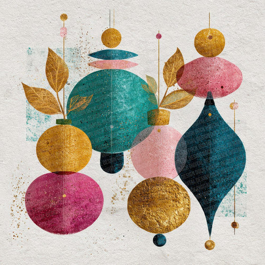 Christmas Retro Bauble Digital Paper Pack (DDD000920)