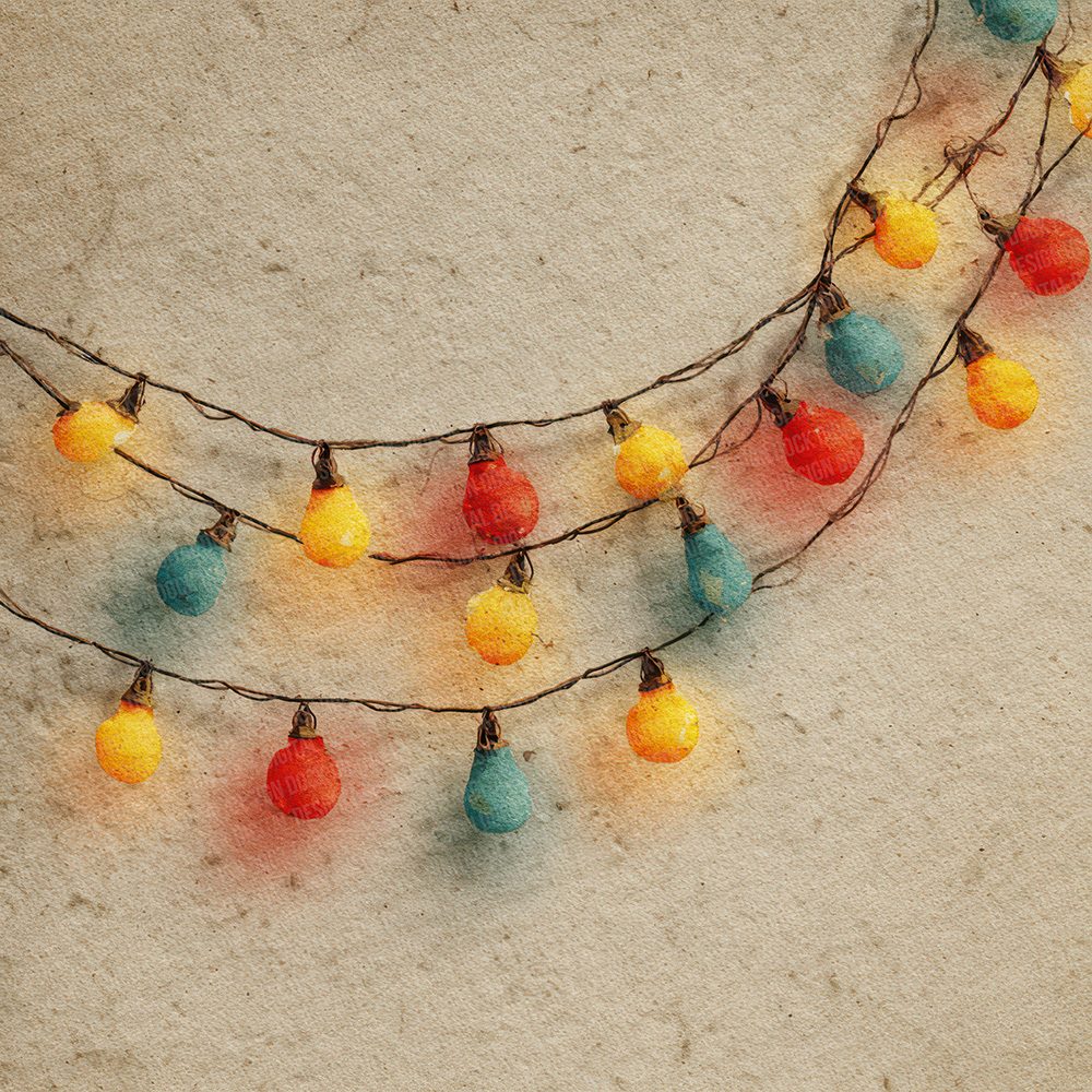 Christmas Retro Fairy Lights Digital Paper Pack (DDD000924)