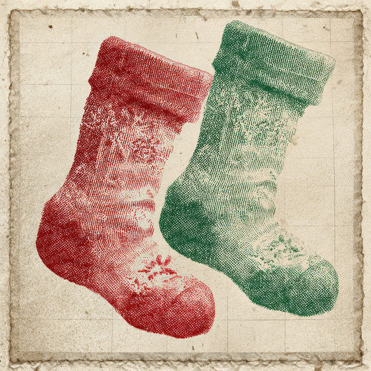 Christmas Retro Stocking Digital Paper Pack (DDD000934)