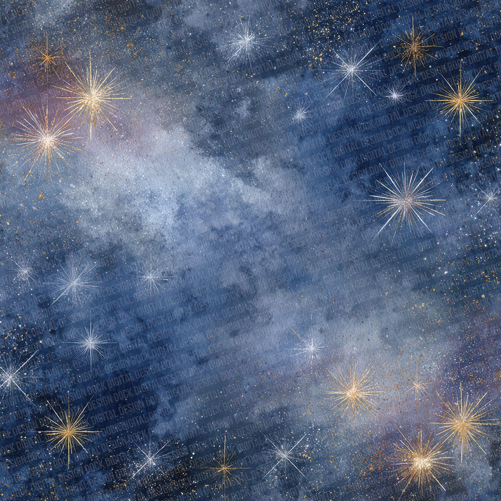 Christmas Starry Night Digital Paper Pack (DDD000946)