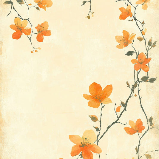 Citrus Blossom Border Digital Paper Pack (DDD000967)