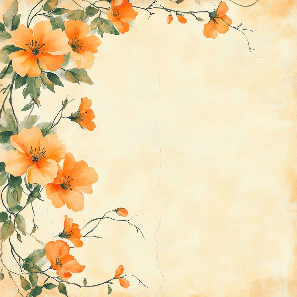 Citrus Blossom Border Digital Paper Pack (DDD000967)