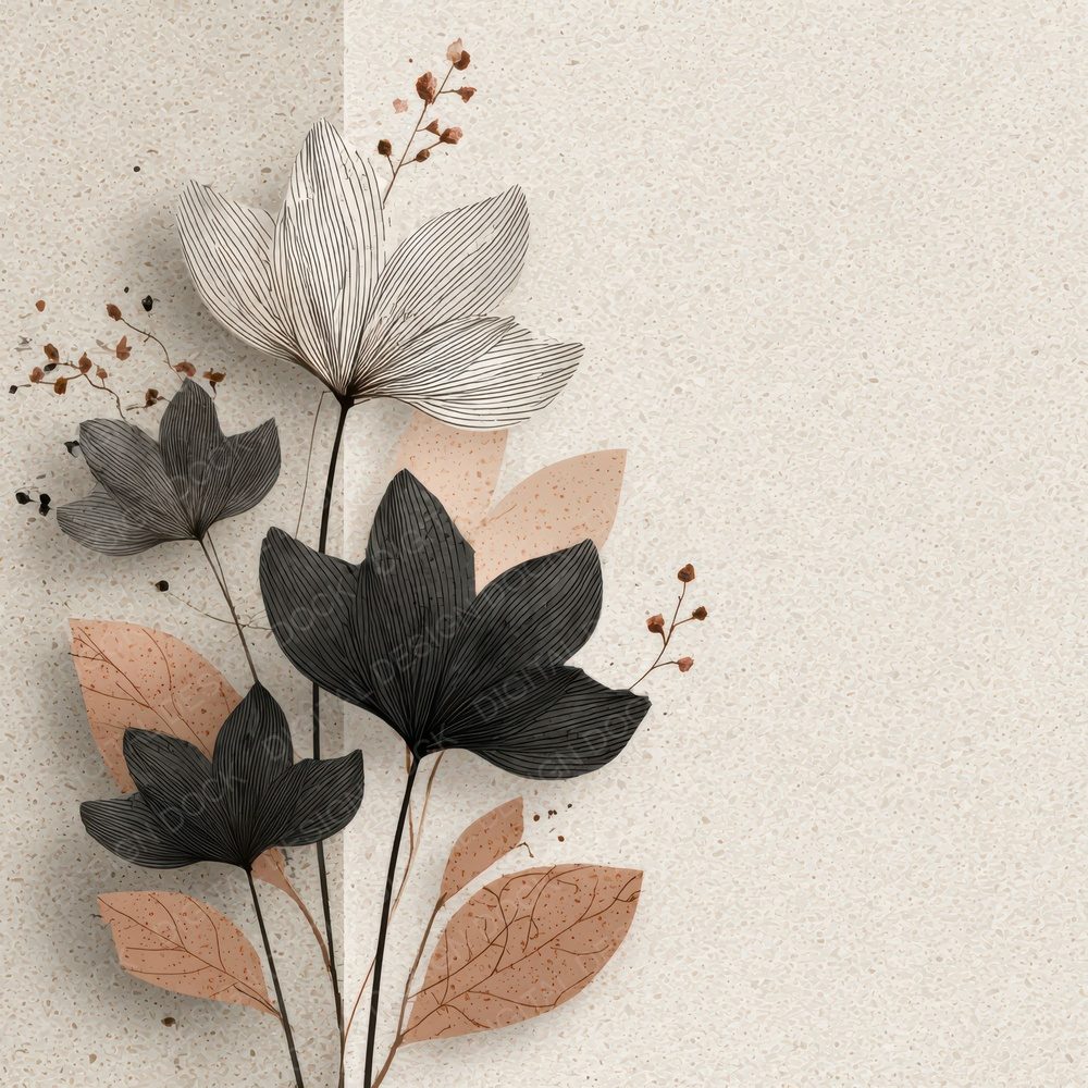 Clay Floral Block Background Digital Paper Pack (DDD007751)