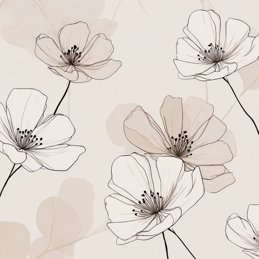 Clean Line Floral Background Digital Paper Pack (DDD007854)