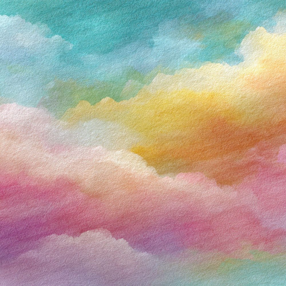 Cloudy Watercolour Wash Rainbow Digital Paper Pack (DDD000999)