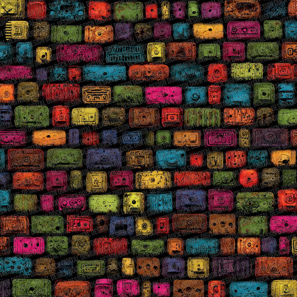 Colorful Retro Blocks Digital Paper Pack (DDD001187)