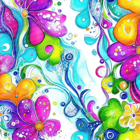Colourful Watercolour Garden Digital Paper Pack (DDD001193)
