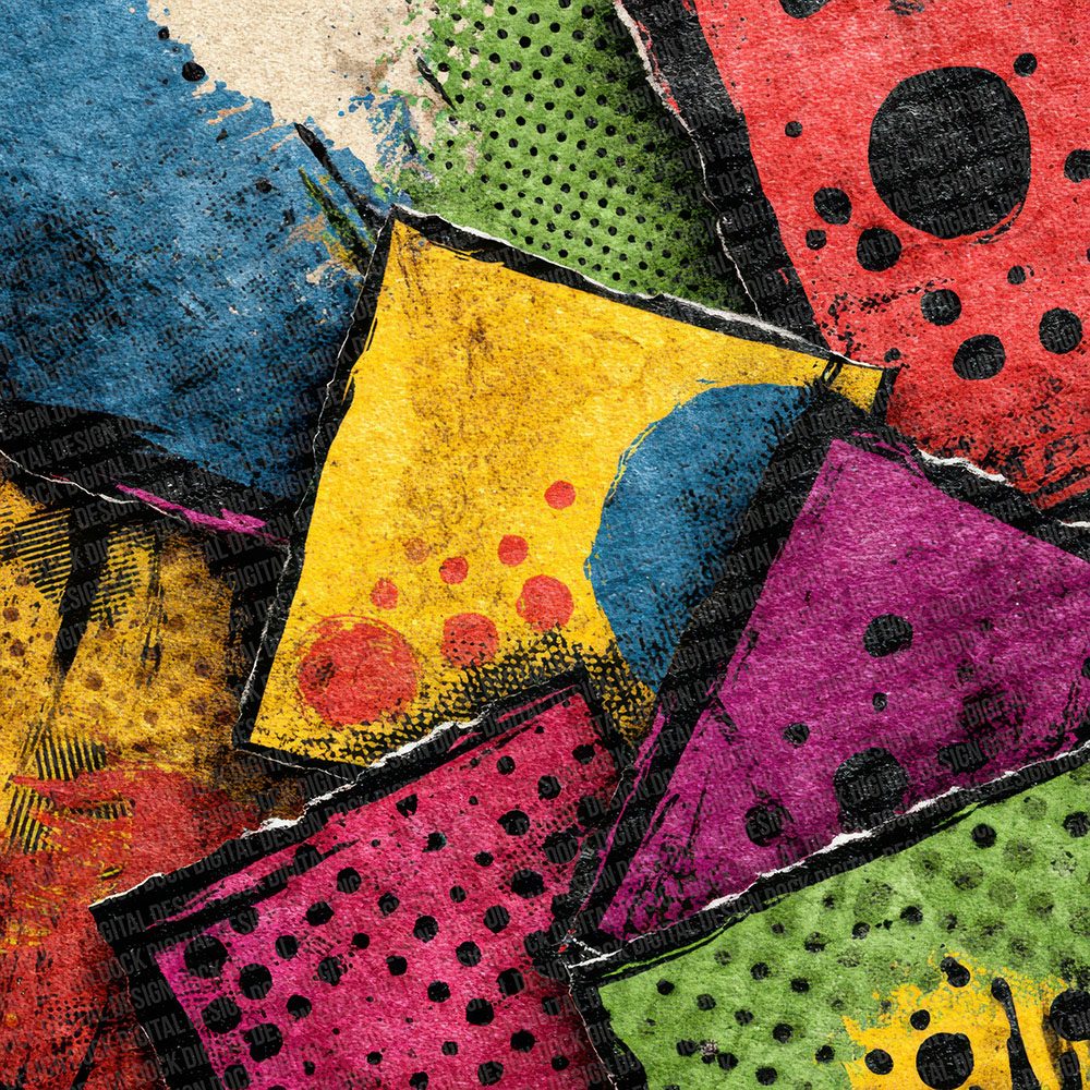Comic Book Torn Collage Digital Paper Pack (DDD001209)