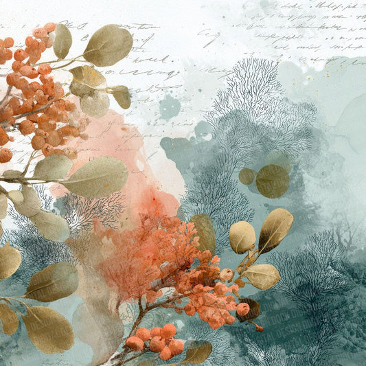 Coral Study Notes Wash Digital Paper Pack (DDD001259)