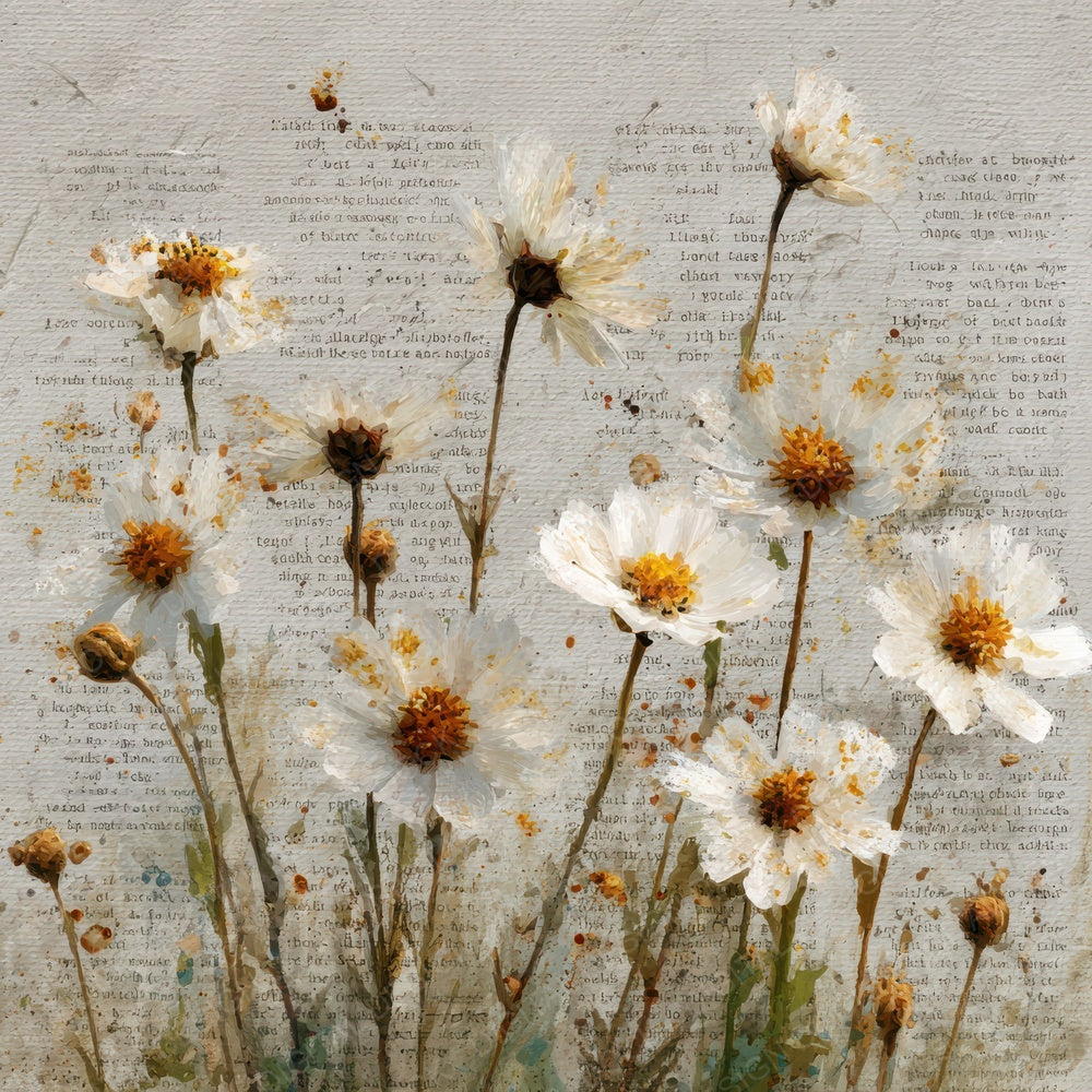 Daisy Canvas Poetry Digital Paper Pack (DDD007642)
